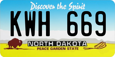 ND license plate KWH669