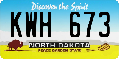 ND license plate KWH673
