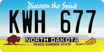 ND license plate KWH677