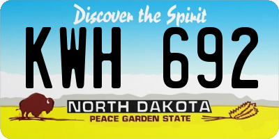 ND license plate KWH692