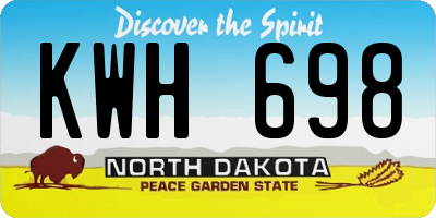 ND license plate KWH698