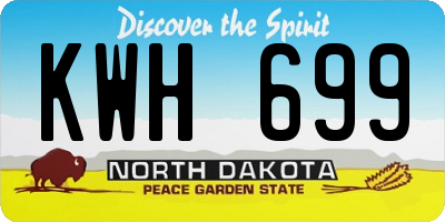 ND license plate KWH699