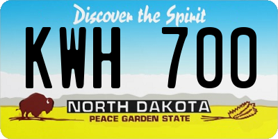 ND license plate KWH700