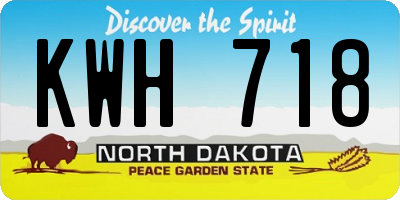 ND license plate KWH718