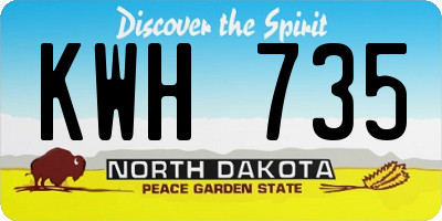 ND license plate KWH735