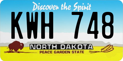 ND license plate KWH748