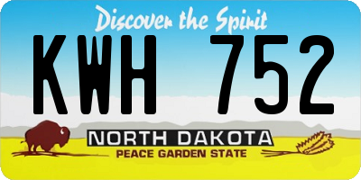 ND license plate KWH752