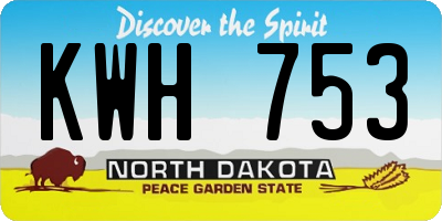 ND license plate KWH753