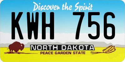 ND license plate KWH756