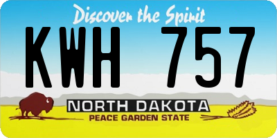ND license plate KWH757