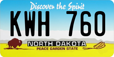 ND license plate KWH760