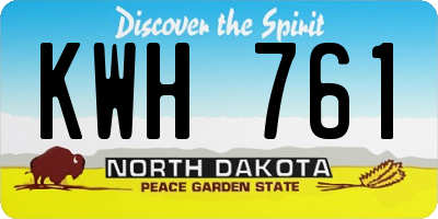 ND license plate KWH761
