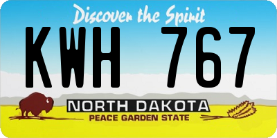 ND license plate KWH767
