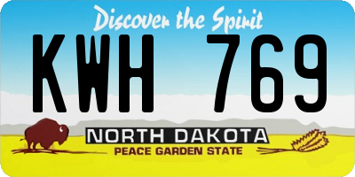 ND license plate KWH769