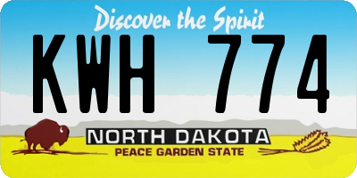 ND license plate KWH774