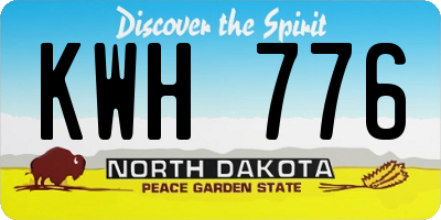 ND license plate KWH776