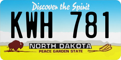 ND license plate KWH781