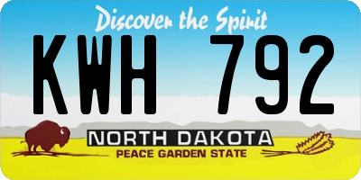 ND license plate KWH792