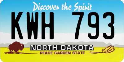 ND license plate KWH793