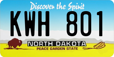 ND license plate KWH801