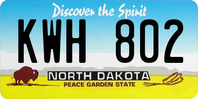 ND license plate KWH802
