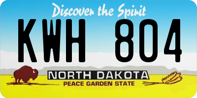ND license plate KWH804