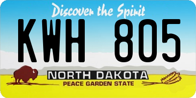 ND license plate KWH805