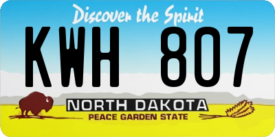 ND license plate KWH807