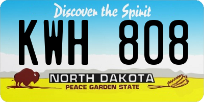 ND license plate KWH808