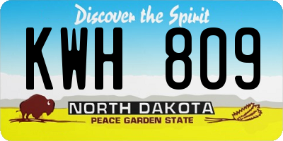 ND license plate KWH809