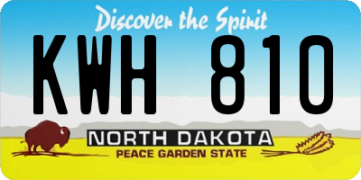 ND license plate KWH810