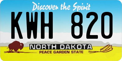 ND license plate KWH820