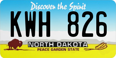 ND license plate KWH826