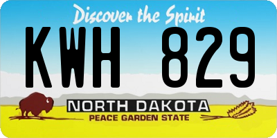 ND license plate KWH829