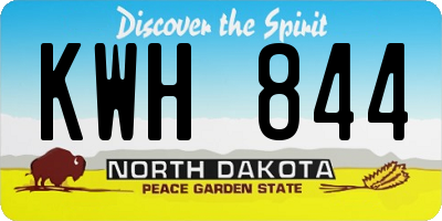 ND license plate KWH844