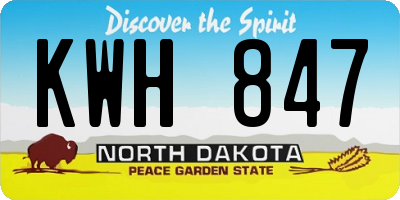 ND license plate KWH847