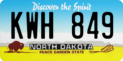 ND license plate KWH849