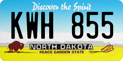 ND license plate KWH855