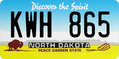 ND license plate KWH865