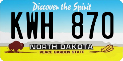 ND license plate KWH870