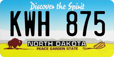 ND license plate KWH875