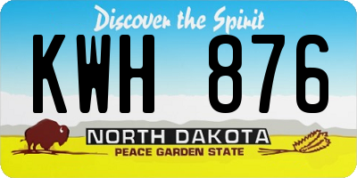 ND license plate KWH876