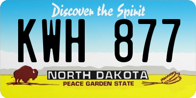 ND license plate KWH877
