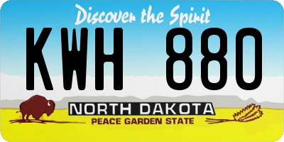 ND license plate KWH880