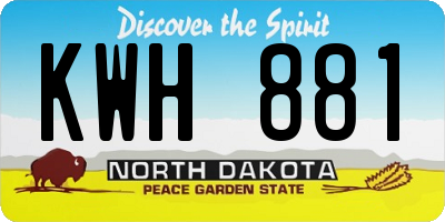 ND license plate KWH881