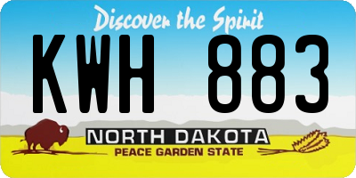ND license plate KWH883