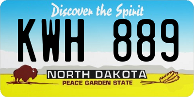 ND license plate KWH889