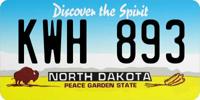 ND license plate KWH893