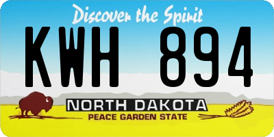 ND license plate KWH894