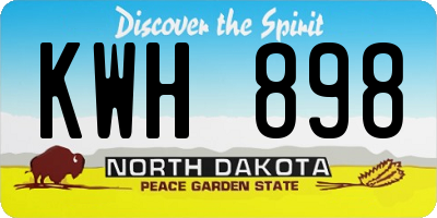 ND license plate KWH898